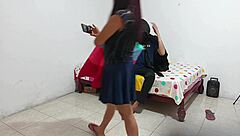 A guy left for a cuckolder and masturbated with her