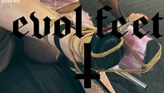 Bold Bondage Foot Worship with Latina Blonde in Heels