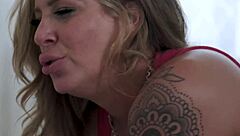 hot busty mature blondie covered in sexy tats fucks fresh big dick