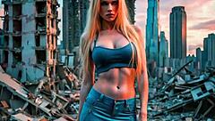 Uncensored MILF cosplay horror parody with blowjob