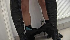 Milf Slut in Lingerie Gets Rough Threesome Blowjob