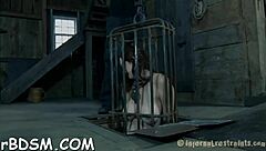 Is the gagged bondman enjoying femdom vibrator gratification?