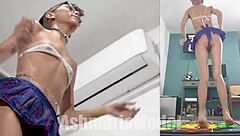 Wanna see braless upskirt with no panties?