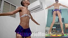 Wanna see braless upskirt with no panties?