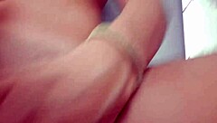 Beautiful latina licks herself in mall dress