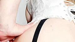 Latina stepmom masturbates with stepson while husband works in homemade anal scene