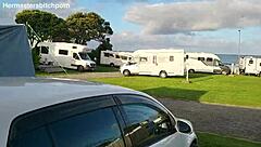 Kiwi MILF pisses outdoors at campground.