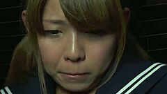 Japanese Brunette Fu Sazanami Masturbates In Uniform With Shaved Pussy Uncensored