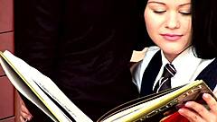 Lesbian school sluts share hot fuck!