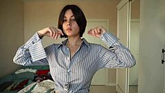 try on new clothes skirts pants tops blouses