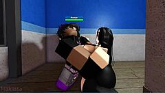 woman sees saleswoman riding bbc in store, joins for groping and fucking