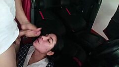 colombian couple fucks hard in motel parking after school. deepthroat and riding lead to facial cumshot