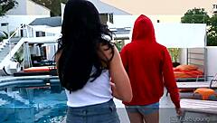 Chloe Foster and Adriana Chechik in a young lesbian scene