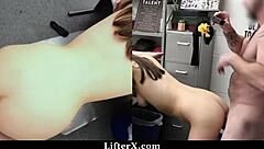 girls bend over for officer's punishment in garage