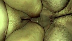 Man, eating my stepmother's pussy on all fours feels so good while pounding her hard with my cock until she moans.