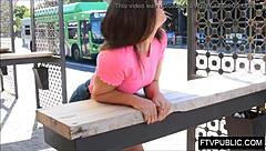 Look at this flexible teen 18+ flashing in public!