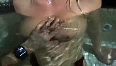 Public sex in hot tub leads to orgasm in car