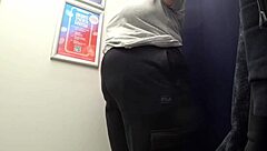 Curvy milf reveals big ass in satin panties