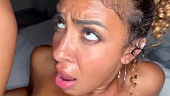 Ebony babe in rough quickie