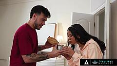 nuru massage with cute ebony ameena green getting naughty and oiled up