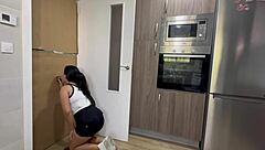 Brazilian Teen 18+ Deepthroats Cock in Kitchen Glory Hole