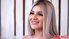 colombian brunette naty blows cock in interview!