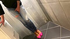 I peed in my jeans desperately, then he peed on my ass, and I gave him a blowjob.