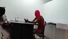 The doctor gives special attention and sensual massage to his female patient