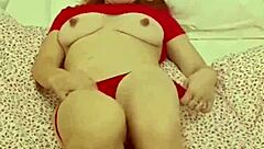 Estrella Star's swollen pussy lips in solo softcore scene