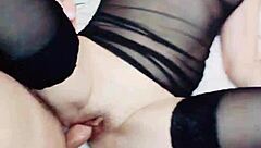 elegant couple enjoys homemade wet penetration