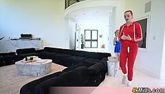 Cute pigtailed teen satisfies horny stepmom's pussy with oral in uniform