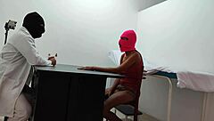 The doctor gives special attention and sensual massage to his female patient