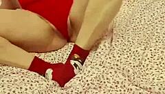 Estrella Star's swollen pussy lips in solo softcore scene