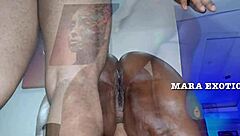 Oiled threesome with exotic star, intense action