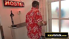 Brazilian Babe and French Fox Share Creepy Landlord's Dick