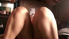 Distracting her on phone to record legs in mini dress with huge buttocks