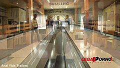 angie moon's horny girlfriend takes bowling 6on1 dp