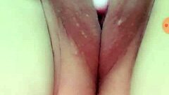 Attractive woman performs on live webcam show