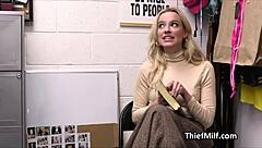 office cougar uses toys on desk with hidden cam