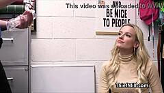 office cougar uses toys on desk with hidden cam