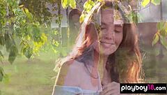 Katya Clover poses seductively and strips naked outdoors 😍