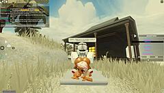 blonde bent over in doggystyle with wet big tits and ass