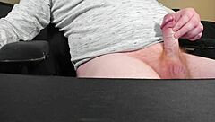 redhead lubes cock and jerks slowly