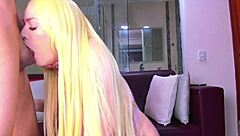 Goddess blonde experiences intense orgasm from licking and riding