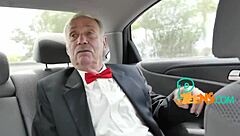 Horny grandpa uses old johnson on teen blowjob?