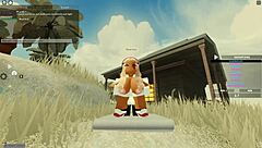 blonde bent over in doggystyle with wet big tits and ass