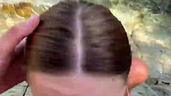 Best Blowjob Cum on Face and Tits from Stranger