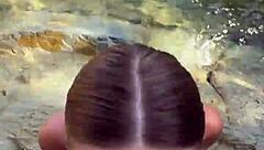 Best Blowjob Cum on Face and Tits from Stranger