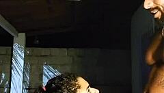 Latina amateur moans as personal trainer licks her wet pussy and big ass