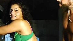 Latina amateur moans as personal trainer licks her wet pussy and big ass